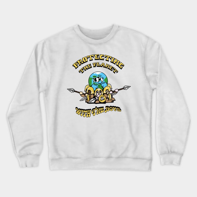 Protecting the Planet with the Boys Crewneck Sweatshirt by falsetoothart